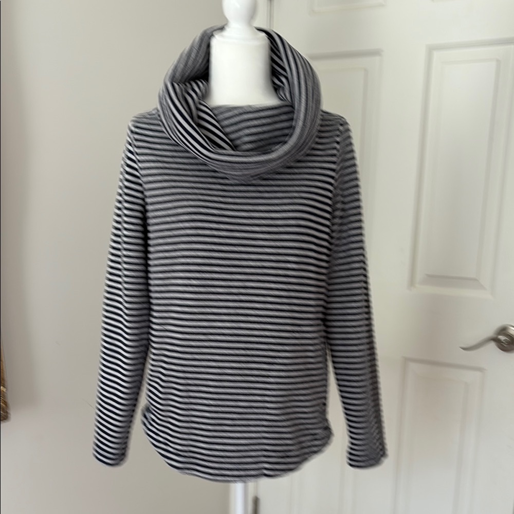 Tommy Hilfiger Navy Striped Cowl Neck Sweater
